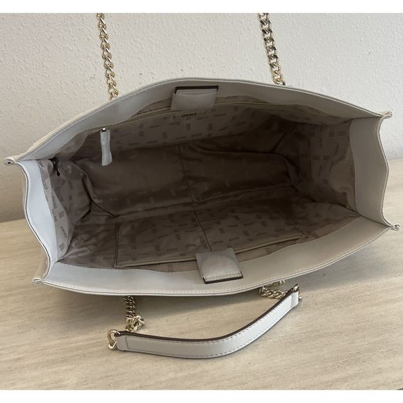 DKNY Maggie Ivory Tote Bag R34AZB73 NWT Large Designer Handbag Purse - Picture 9 of 14